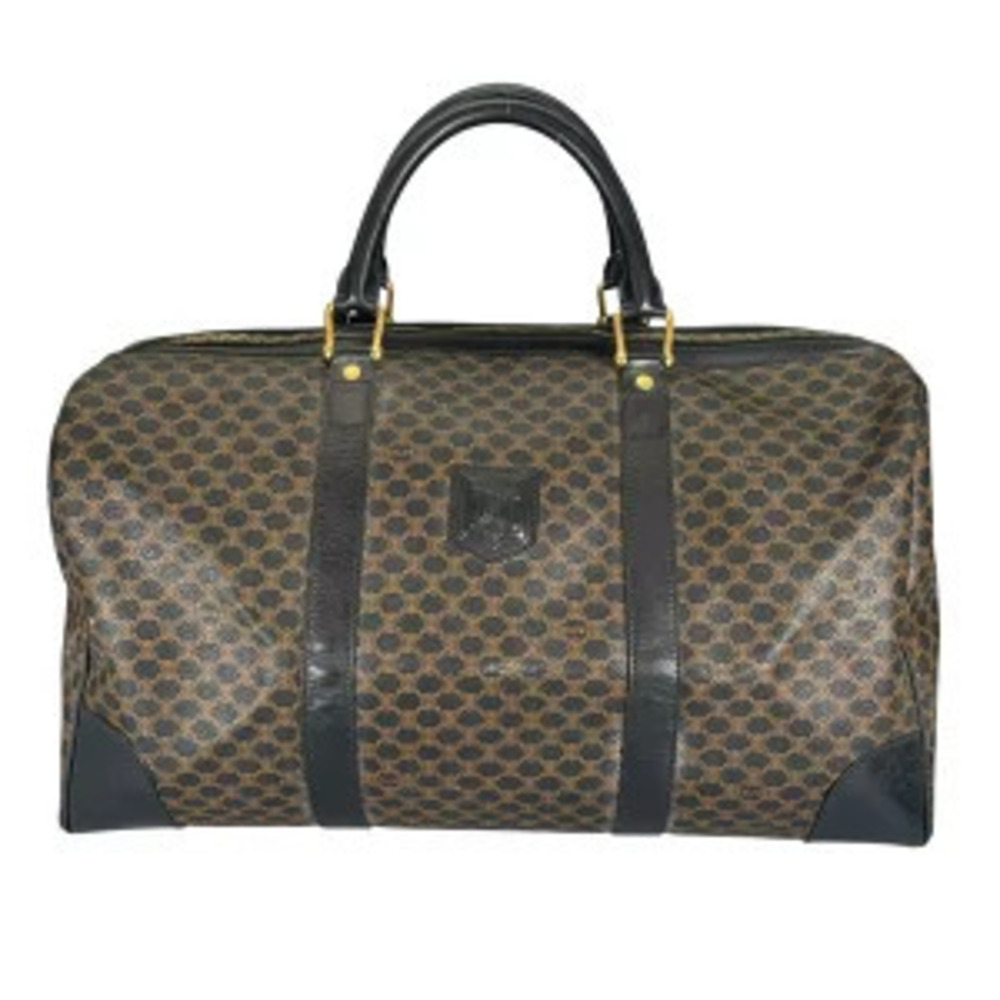 Celine Macadam Boston Bag Leather Brown